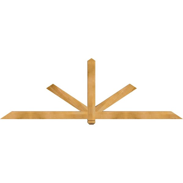 Ekena Millwork Kennewick Rough Sawn Timber Gable Bracket, Western Red Cedar, 96"W x 32"H x 4"D x 4"F, 8/12 Pitch GBW096X32X0404KEN00RWR - main